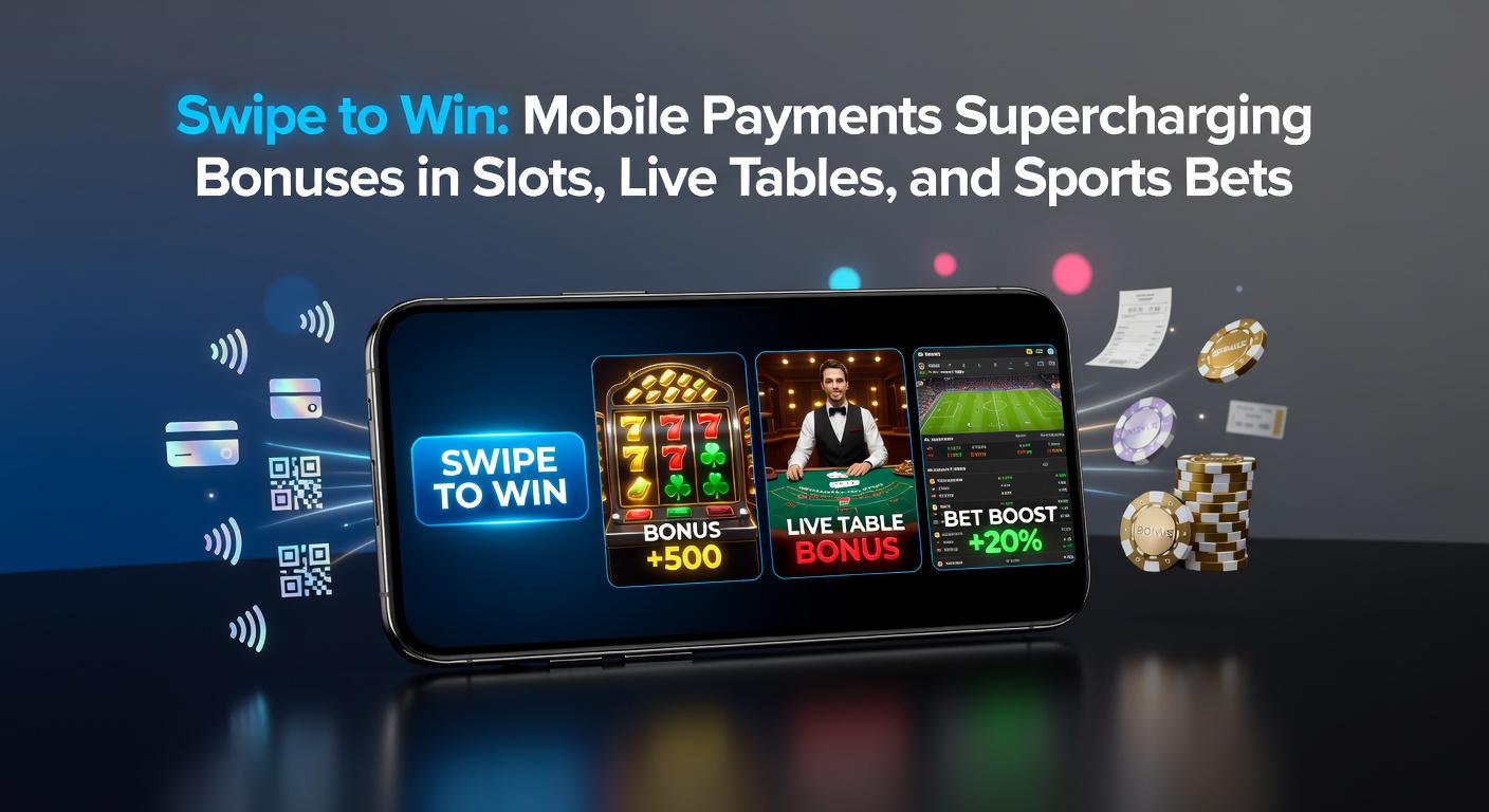 Live-Casino-Tisch auf Smartphone-Bildschirm mit Swipe-Zahlungs-Overlay und Bonus-Pop-up für Sportwetten